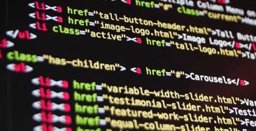 Computer code on a computer screen