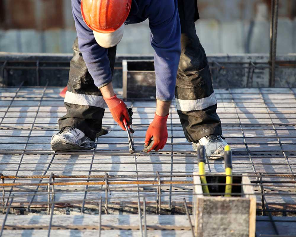 Groundworker on a building site